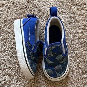 Vans Toddler Blue Dinosaur Print Slip-On Sneakers